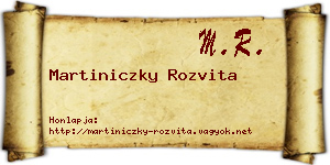 Martiniczky Rozvita névjegykártya